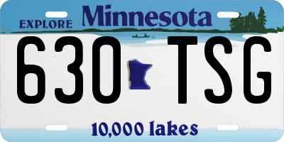 MN license plate 630TSG