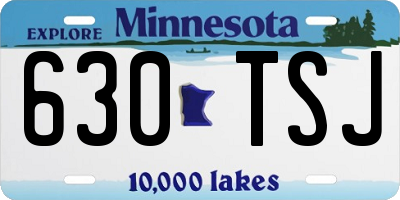 MN license plate 630TSJ