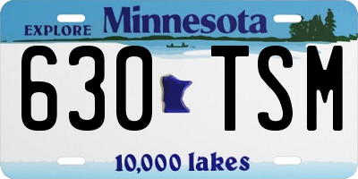 MN license plate 630TSM