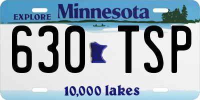 MN license plate 630TSP