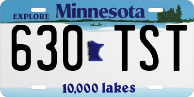 MN license plate 630TST