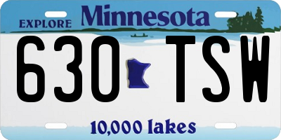 MN license plate 630TSW