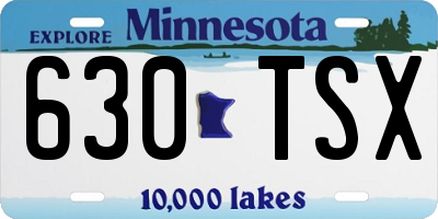 MN license plate 630TSX