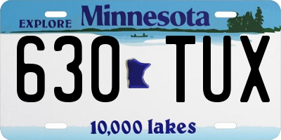 MN license plate 630TUX