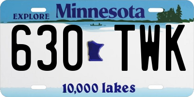 MN license plate 630TWK