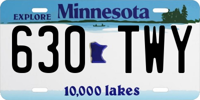 MN license plate 630TWY
