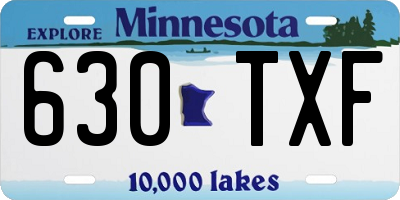MN license plate 630TXF