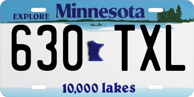 MN license plate 630TXL