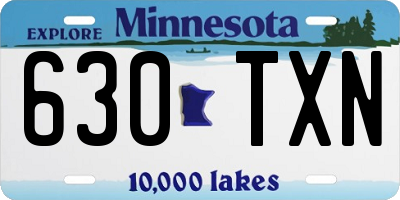 MN license plate 630TXN