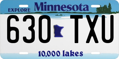 MN license plate 630TXU
