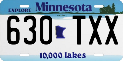 MN license plate 630TXX