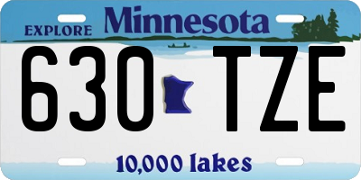 MN license plate 630TZE