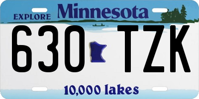 MN license plate 630TZK