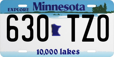MN license plate 630TZO
