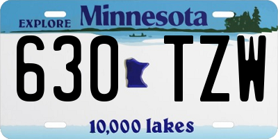 MN license plate 630TZW