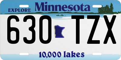 MN license plate 630TZX