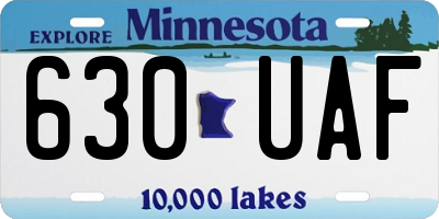 MN license plate 630UAF