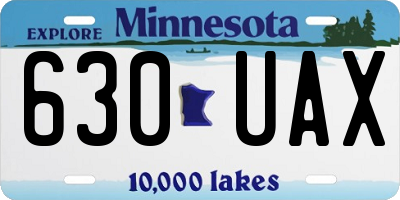 MN license plate 630UAX