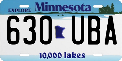 MN license plate 630UBA