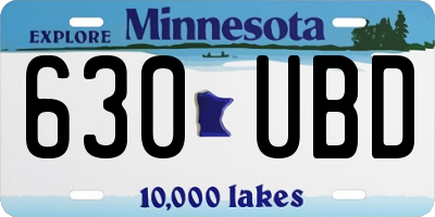 MN license plate 630UBD