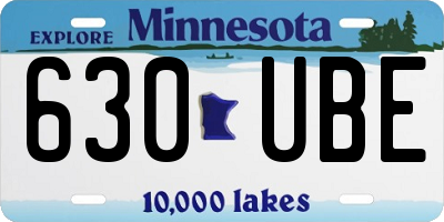 MN license plate 630UBE