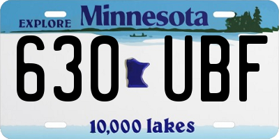 MN license plate 630UBF