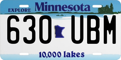 MN license plate 630UBM