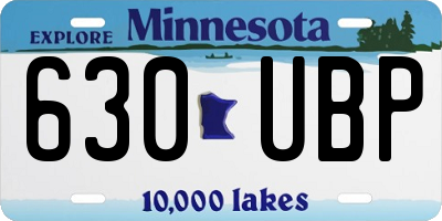 MN license plate 630UBP