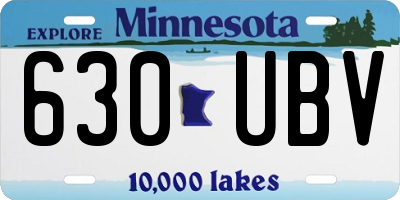 MN license plate 630UBV