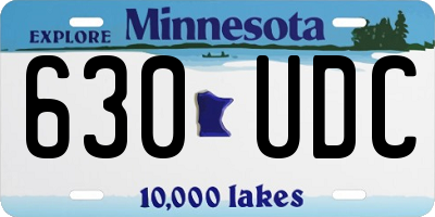 MN license plate 630UDC