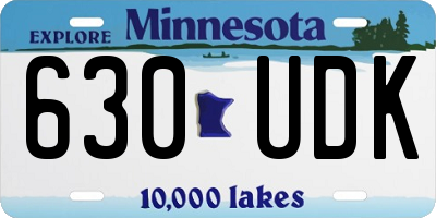 MN license plate 630UDK