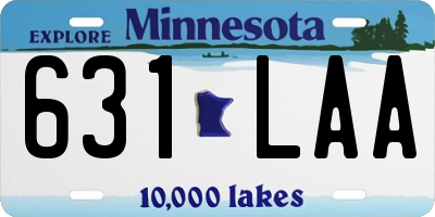 MN license plate 631LAA