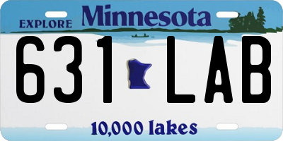 MN license plate 631LAB