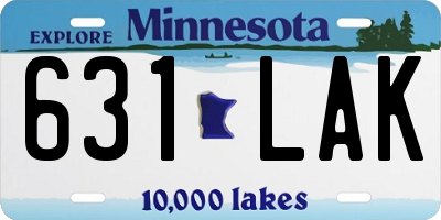 MN license plate 631LAK