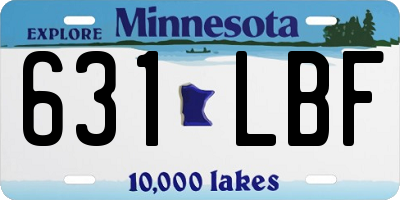 MN license plate 631LBF