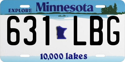 MN license plate 631LBG