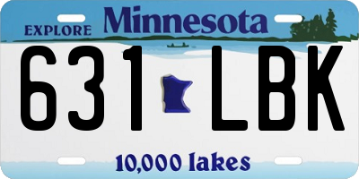 MN license plate 631LBK