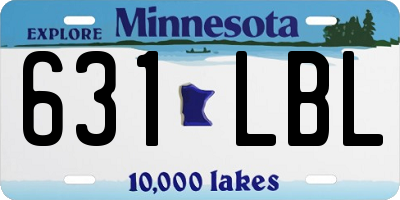 MN license plate 631LBL