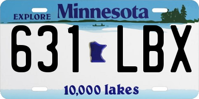 MN license plate 631LBX