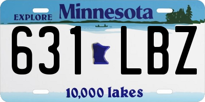 MN license plate 631LBZ