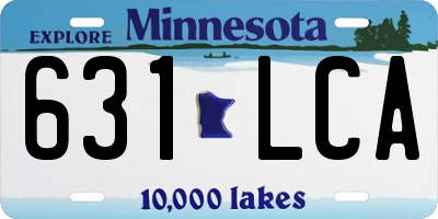 MN license plate 631LCA