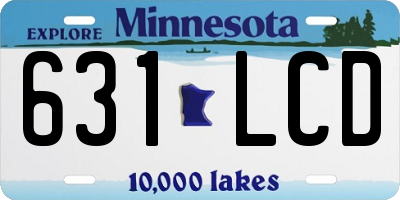 MN license plate 631LCD