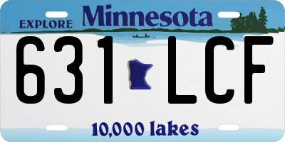 MN license plate 631LCF