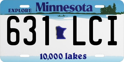 MN license plate 631LCI