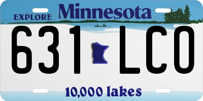 MN license plate 631LCO