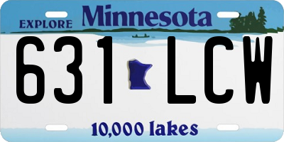 MN license plate 631LCW