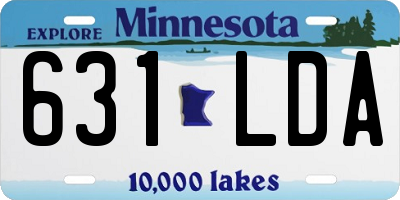 MN license plate 631LDA