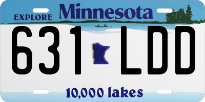 MN license plate 631LDD
