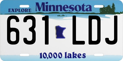 MN license plate 631LDJ