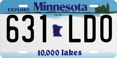 MN license plate 631LDO